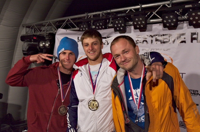 Extrémní sjezd 1. Deguil Eric, 2. Dawson Mike, 3. Legát Viktor